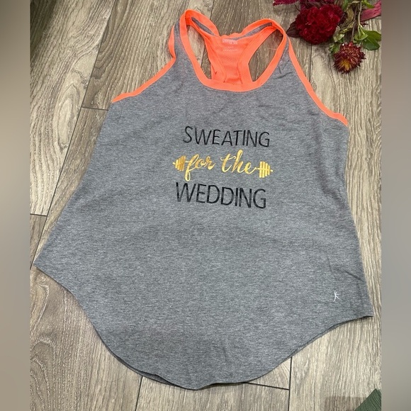 👚 DASKIN NOW Semi-Fitted Racerback Tank - Gray and Orange, Size M 🌸 - Picture 3 of 9